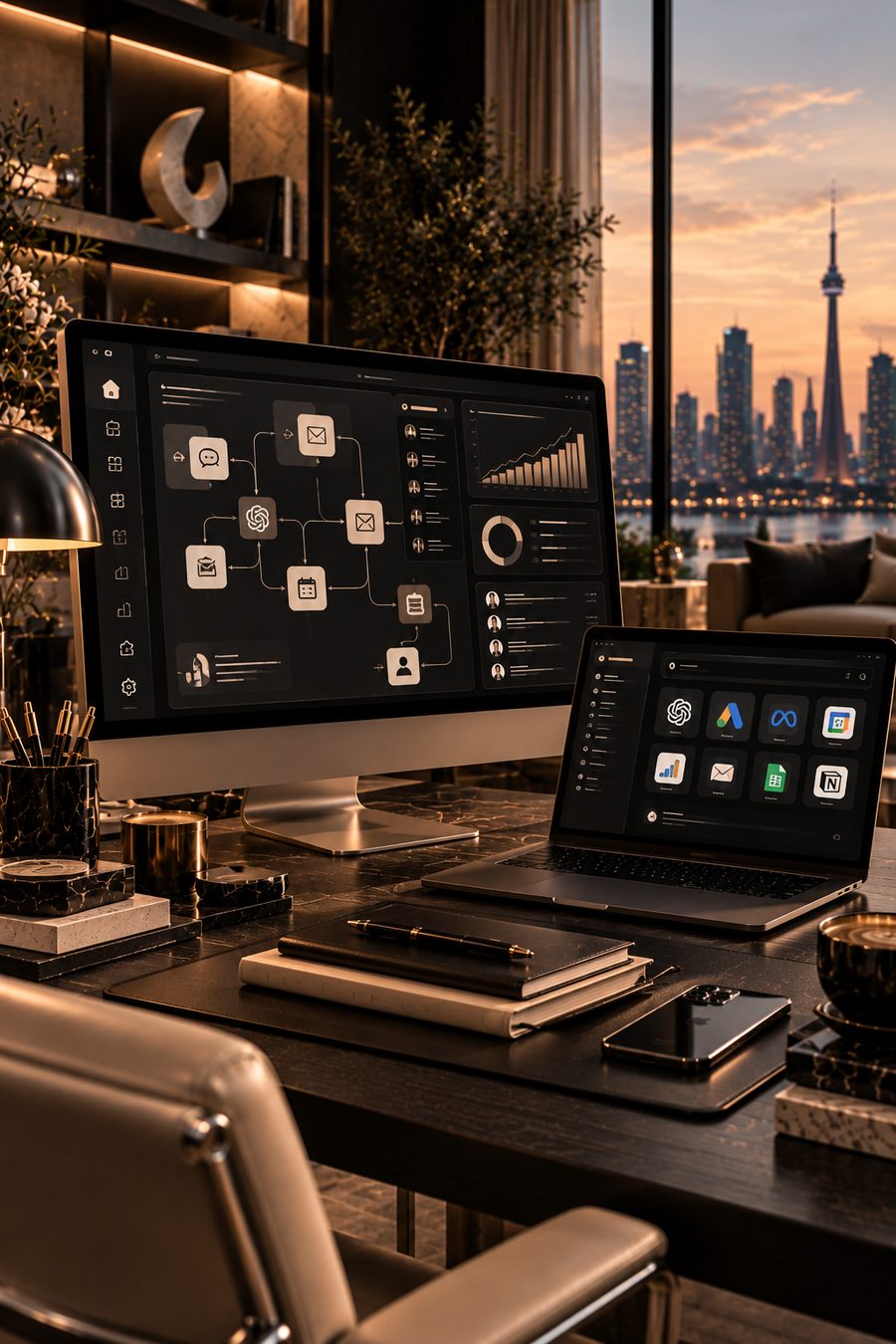 AI workflow and business apps dashboard