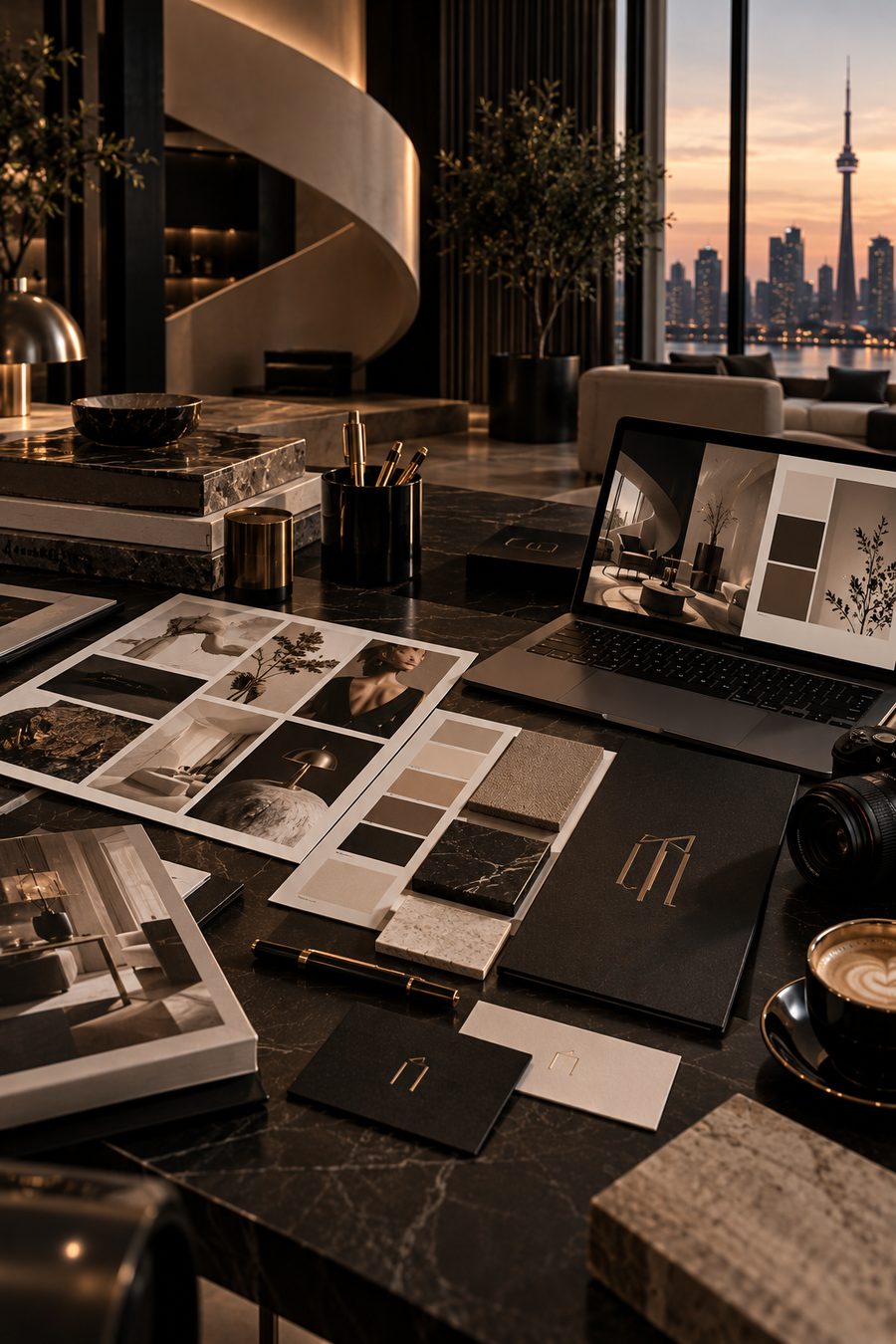 Brand identity moodboard and stationery